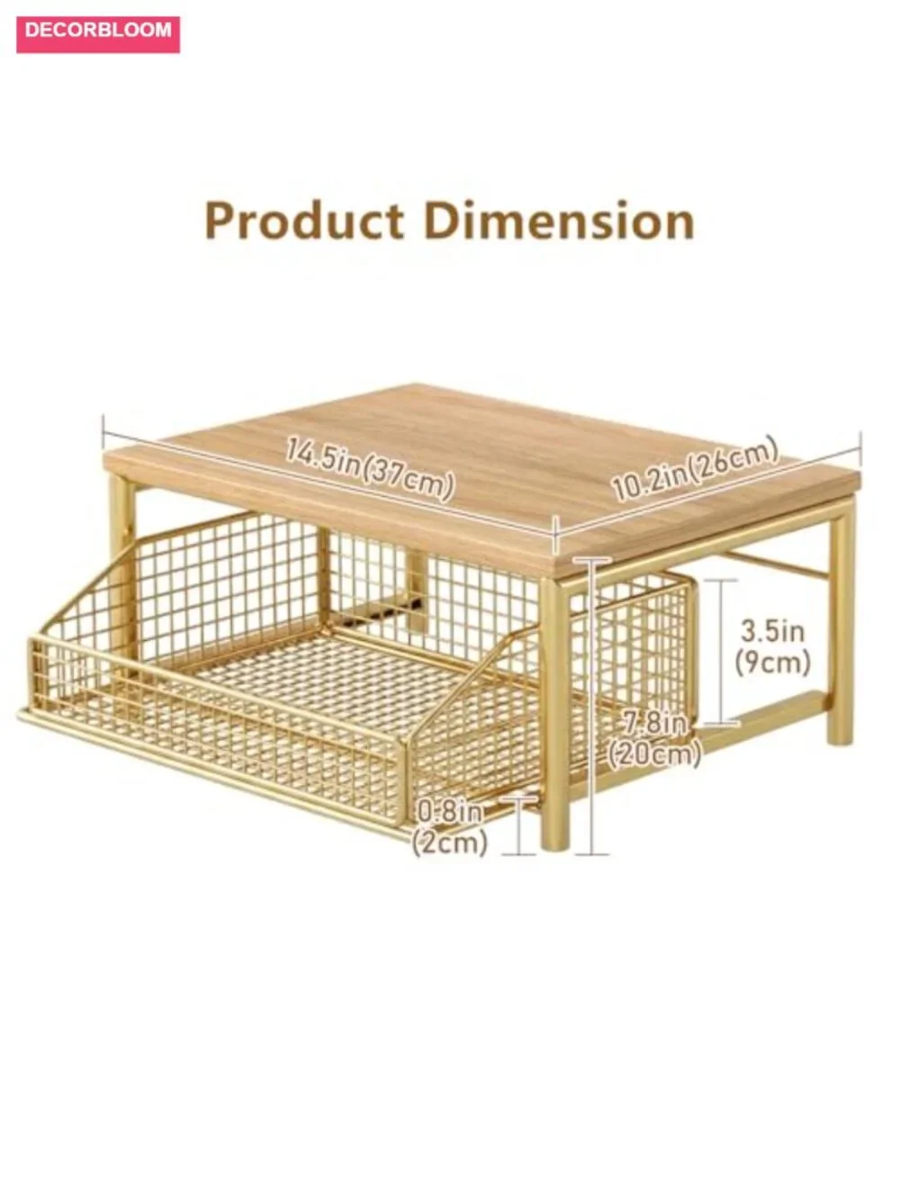 Coffee Pod Drawer Holder, Kitchen Counter Organizer with Pull-Out Basket, Metal